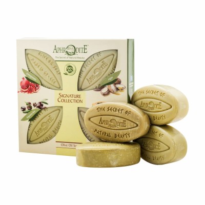 " Aphrodite Signature Collection Four Soaps Gift Set - Pomegranate , Argan, Olive Oil, Mango & Papaya"