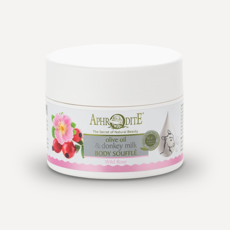 Körper Souffle aus Olivenöl & Eselsmilch mit WILDROSE